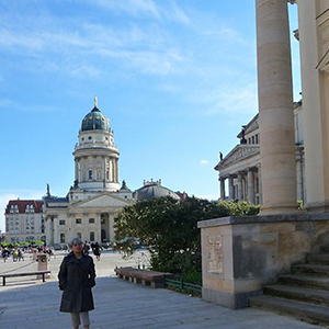 Berlin Gendarmenmarkt historic place with cathedral