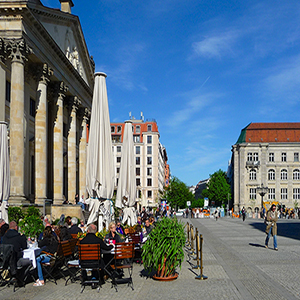 City square historic street cafe location Berlin