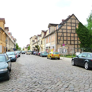Country village street Berlin-Potsdam location
