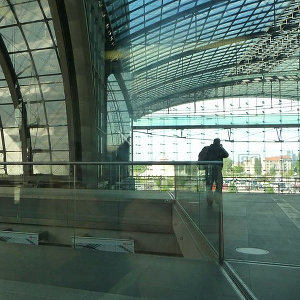 Berlin train station modern steel glass location