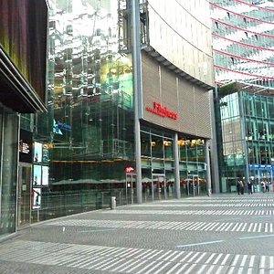 Modern glass mirror high-rise Potsdamer Platz location Berlin