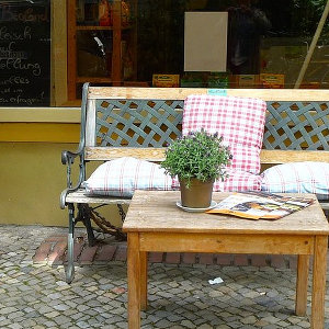 Berlin sidewalk sitting area