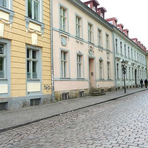 Cobblestone street historic houses Berlin-Potsdam`