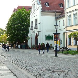 Village cobblestone street Berlin location